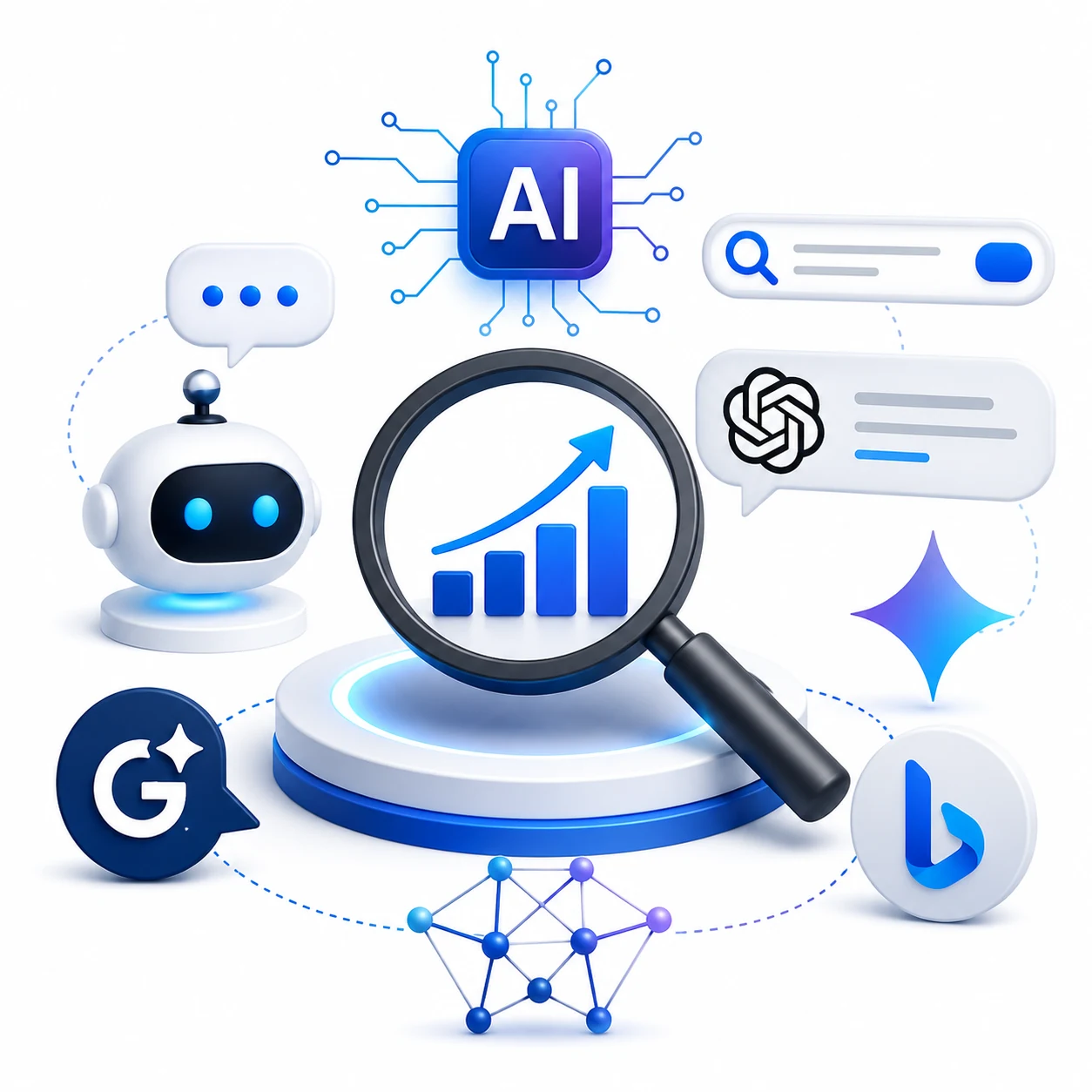 LLMO posiciona tu marca en motores de inteligencia artificial con IA, Google, ChatGPT y Bing
